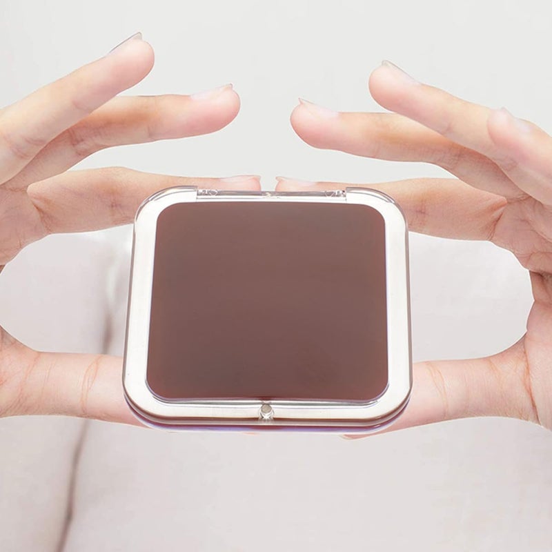 GANAZONO Foldable Mini Hand Mirror 7X Magnification Small Compact Travel Size Pocket Mirror for Women Purse Makeup Touch-up Wine Red - Image 5