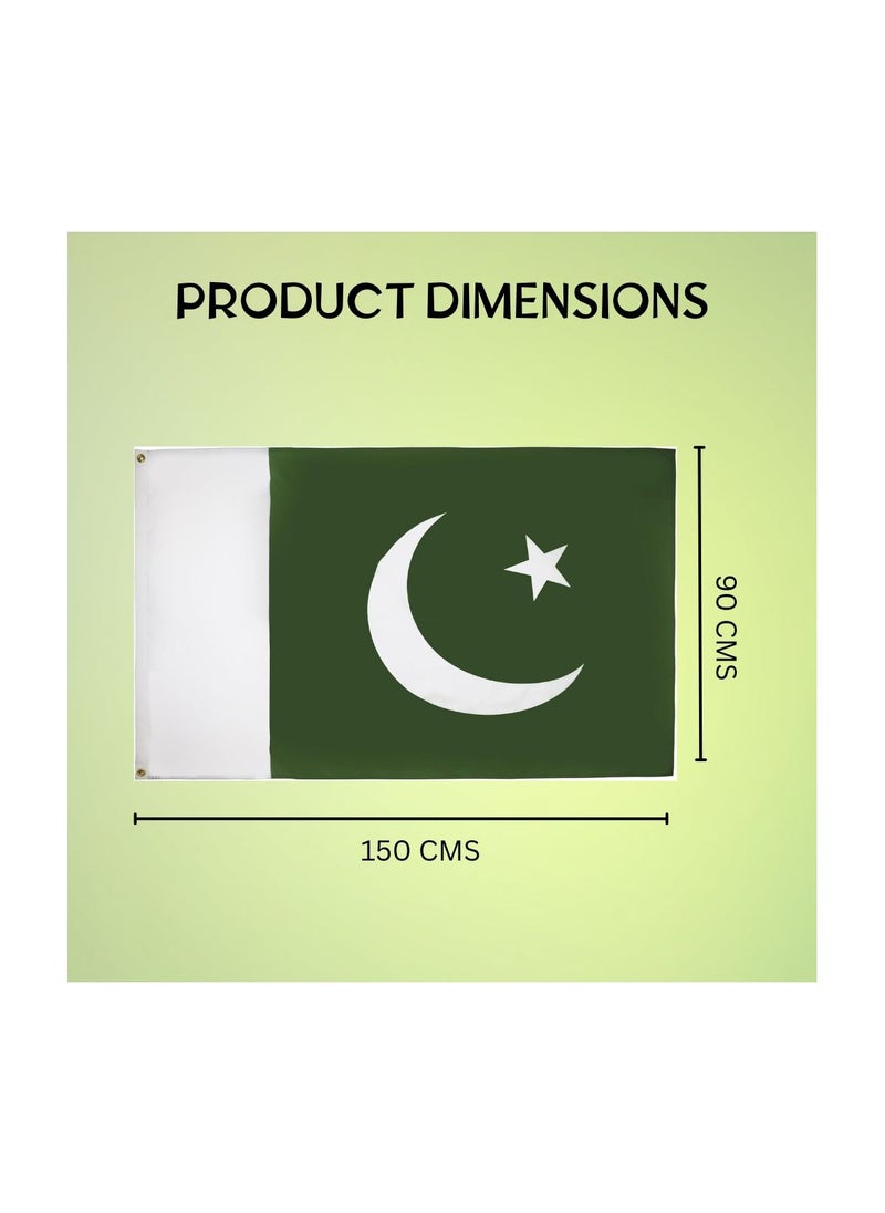 PRINTSHOP4ME Eye-Catching 3x5ft Outdoor Or Indoor Flag For Sport Events And Home-Polyester-Size 90x150cm-Perfect For Sports Fan Pakistan Flag  - Image 2
