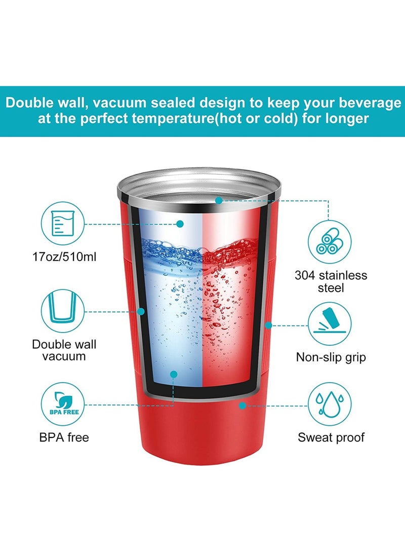 أل أيه بريشوس كوب سفر قابل لإعادة الاستخدام معزول لفنجان القهوة ، كوب قهوة حراري عازل للفراغ من الفولاذ المقاوم للصدأ للمشروبات الساخنة والباردة - Image 3
