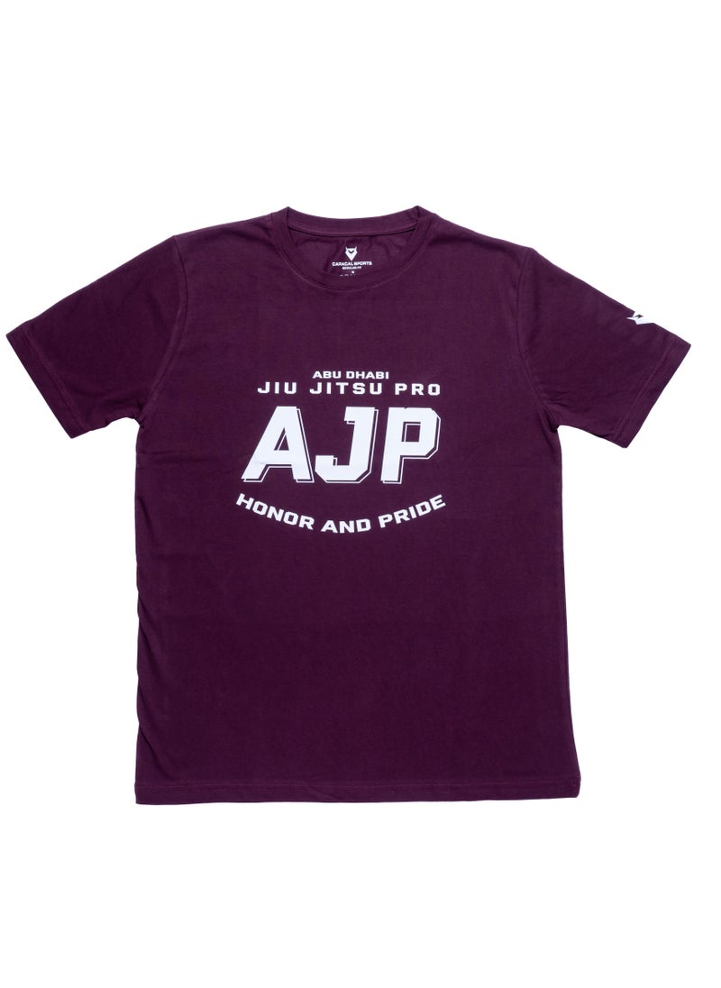 UAEJJ - UAEJJ AJP Logo T-Shirt Maroon - Image 1