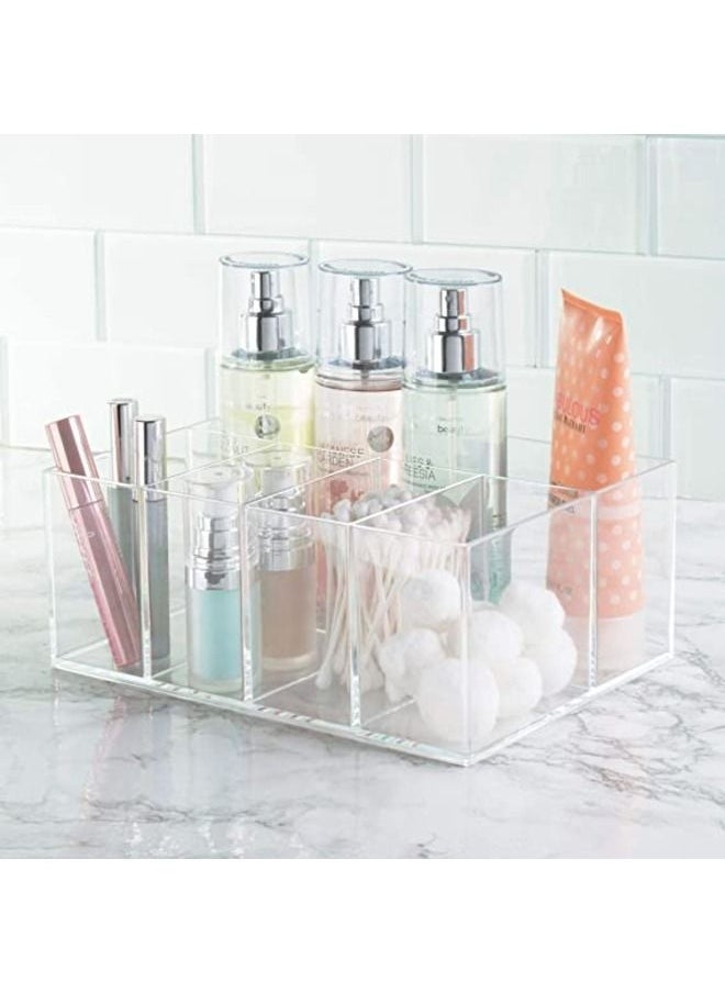 SMARTPOINTS - 5 Compartment Plastic Bathroom Storage Organizer, The Clarity Collection – 9.88” x 6.88” x 4”, Clear - Image 1