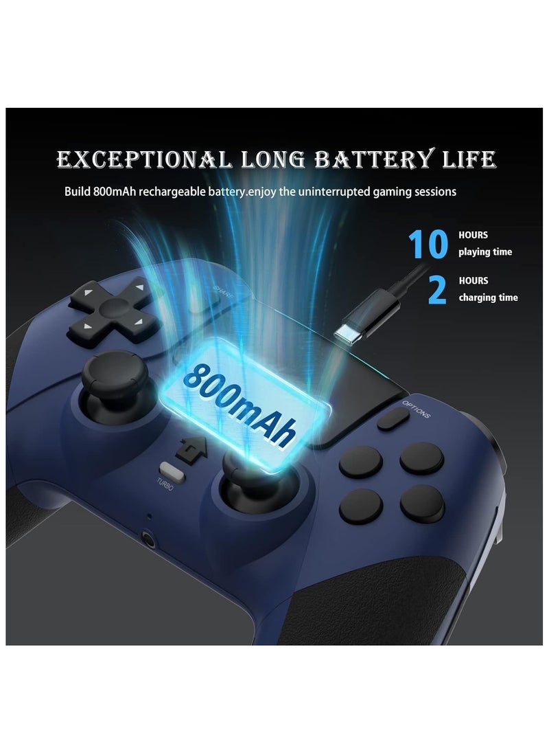 جهاز تحكم لاسلكي برو لجهاز تحكم PS4، جهاز تحكم ألعاب لاسلكي متوافق مع بلايستيشن 4/سليم/برو/كمبيوتر شخصي (أزرق)
