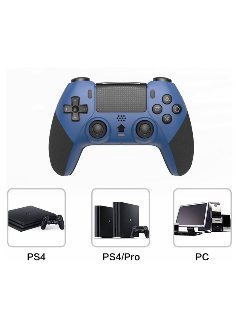 جهاز تحكم لاسلكي برو لجهاز تحكم PS4، جهاز تحكم ألعاب لاسلكي متوافق مع بلايستيشن 4/سليم/برو/كمبيوتر شخصي (أزرق)