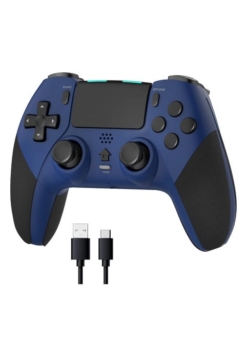 جهاز تحكم لاسلكي برو لجهاز تحكم PS4، جهاز تحكم ألعاب لاسلكي متوافق مع بلايستيشن 4/سليم/برو/كمبيوتر شخصي (أزرق)