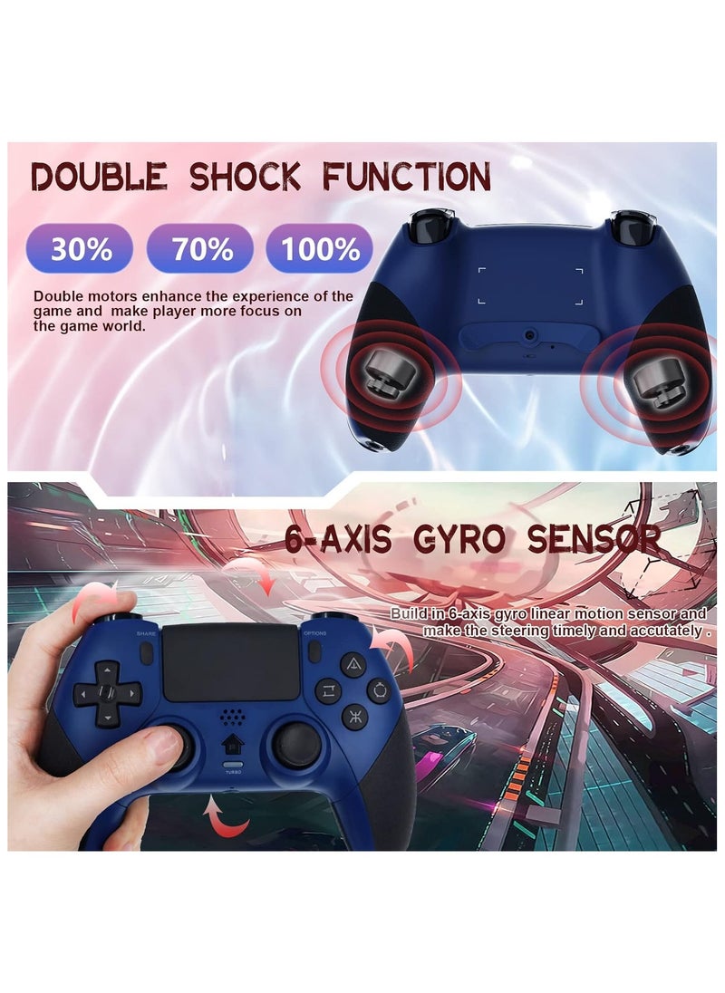 جهاز تحكم لاسلكي برو لجهاز تحكم PS4، جهاز تحكم ألعاب لاسلكي متوافق مع بلايستيشن 4/سليم/برو/كمبيوتر شخصي (أزرق)