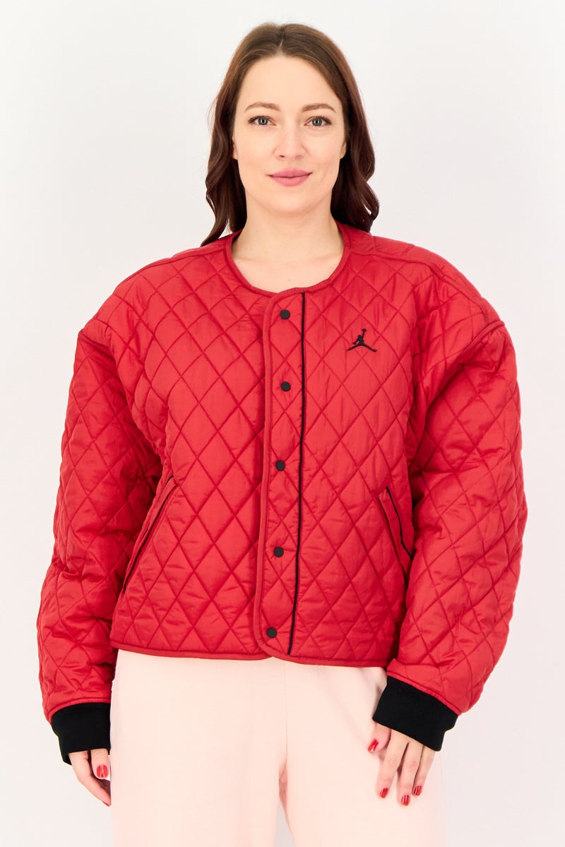 Air Jordan جاكيت خارجي نسائي فضفاض بأكمام طويلة، أسود - Image 4