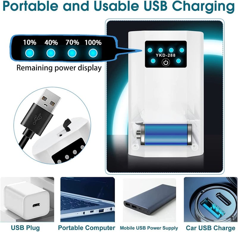 Meridian USB Rechargeable Portable Aquarium Air Pump, Dual Outlet Aerator for Fish Tank, 3.2-6.4L/min - Image 3