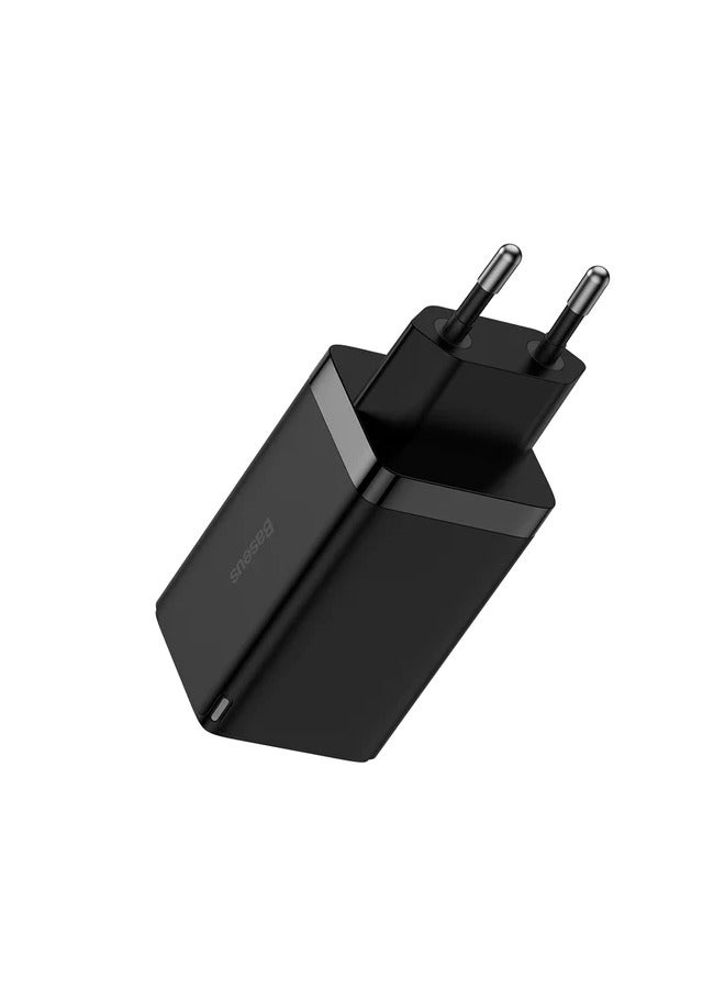 Baseus GaN5 Pro Fast Charger 2C+U 65W  EU  (Include：Baseus Xiaobai series fast charging Cable Type-C  to Type-C 100W(20V/5A) 1m Black） Black - Image 2