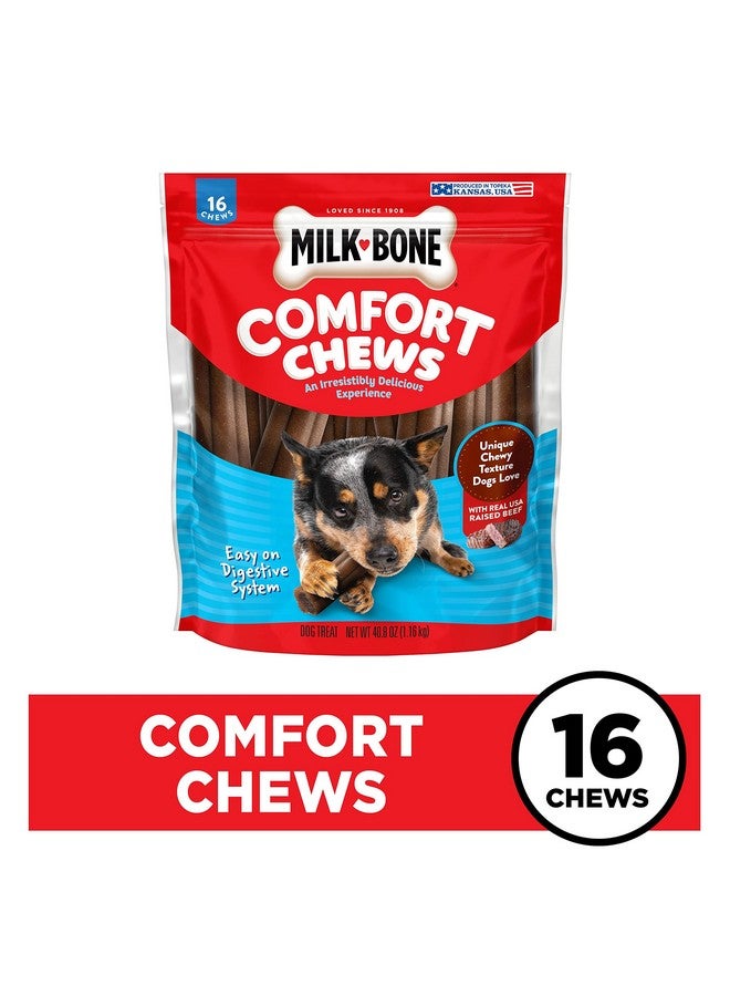 MILK-BONE Comfort Chews, Rawhide Free Dog Treats With Unique Chewy Texture And Real Beef, 16 Chews, Easy On Digestive System - Image 2