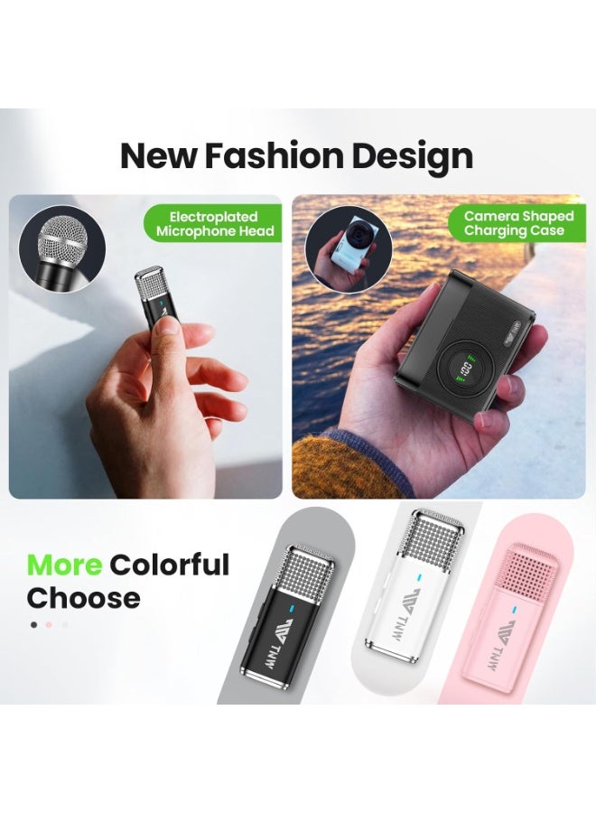 TNW Wireless Lavalier Microphone for iPhone & Android – Dual Lapel Mic with 70M Range, 45H Battery, Built-in Wind Filter, ANC Noise Cancellation, Ideal for Interviews, Vlogs, Live Streaming (Black) - Image 4