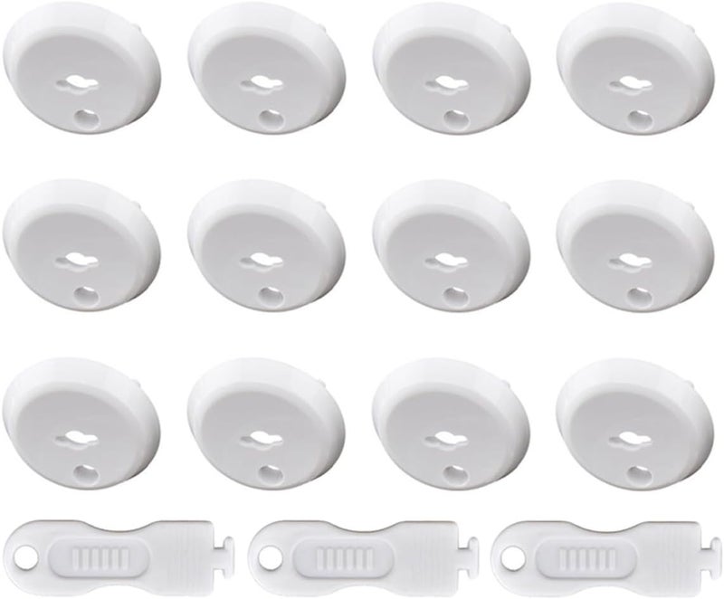 18 Pcs French Style Outlet Socket Covers for Electrical Safety, Protective Wall Plug Caps with Key, Childproof Electric Plug Protectors for Nursery and Home Use - Image 1