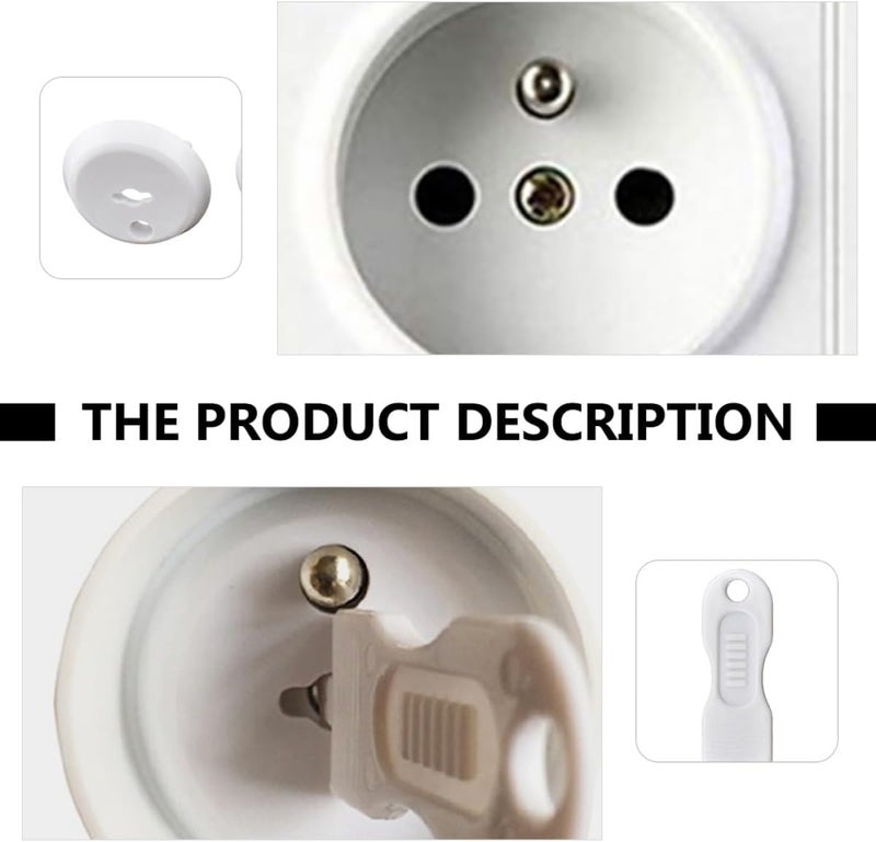 18 Pcs French Style Outlet Socket Covers for Electrical Safety, Protective Wall Plug Caps with Key, Childproof Electric Plug Protectors for Nursery and Home Use - Image 5