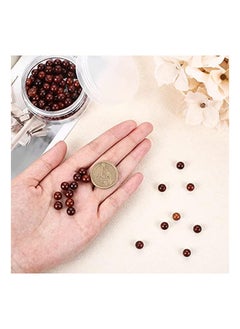 ماركة غير محددة 1 صندوق 200 قطعة 8 مللي متر خرز خشبي جوز الهند خشب خرز  - Image 4