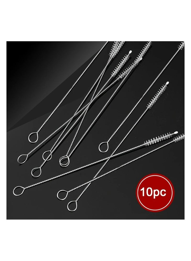 Bendable Stainless Steel Straw Brush Cleaner Soft Hair Suction Glass Tube Cleaning Brushes Bottle Brush Long Handle Reusable 10pcs 