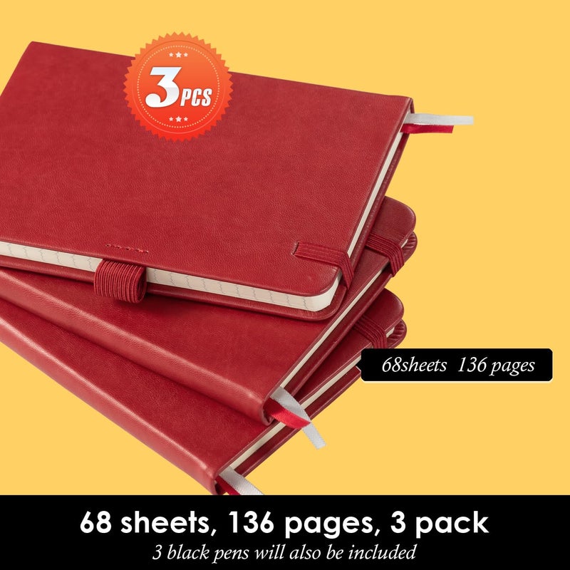 NIRMIRO Small Leather Notebook Journal Notepad with Pen for Writing Women, Mini Pocket Small Notepad Lined Address Note Book Note Pads for Work Travel, Red Waterproof Leather Cover Notebook - Image 4