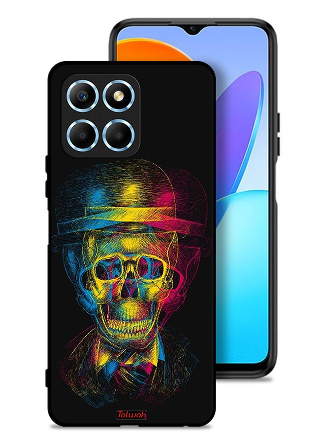 Tolwak Honor X8 5G Protective Case Cover Skull Colorful Hat Fantasy Art - Image 1