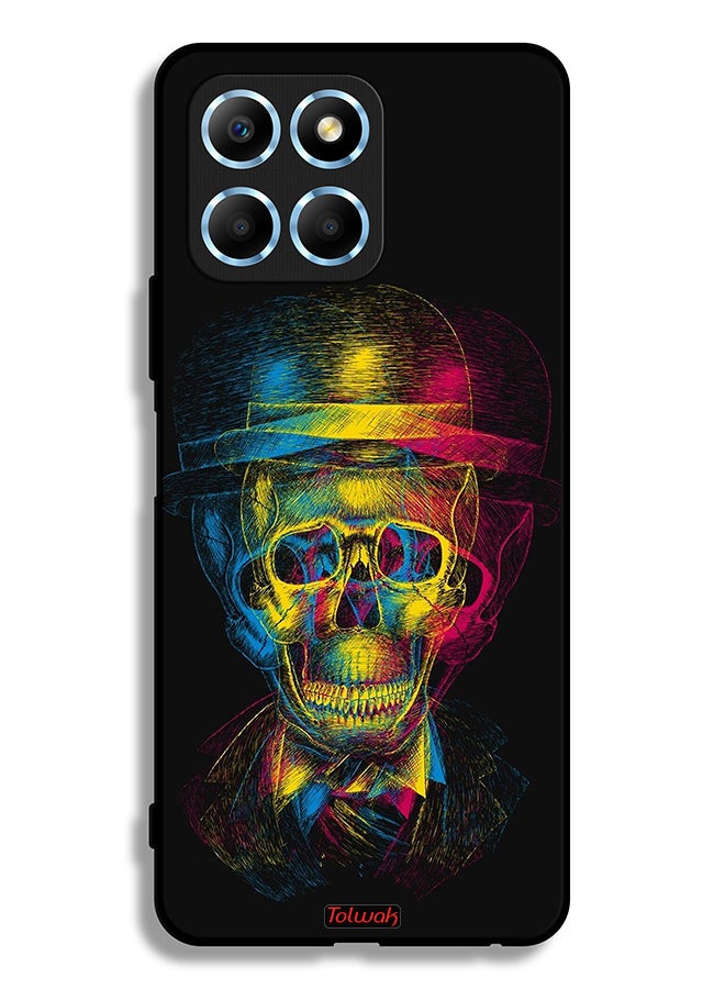 Tolwak Honor X8 5G Protective Case Cover Skull Colorful Hat Fantasy Art - Image 2