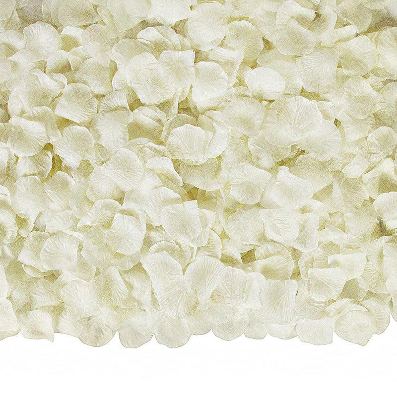 Attmu 3200 Pcs Artificial Rose Petals Valentines Day Decorations for The Home Fake Rose Flower Petals for Wedding Party Ivory