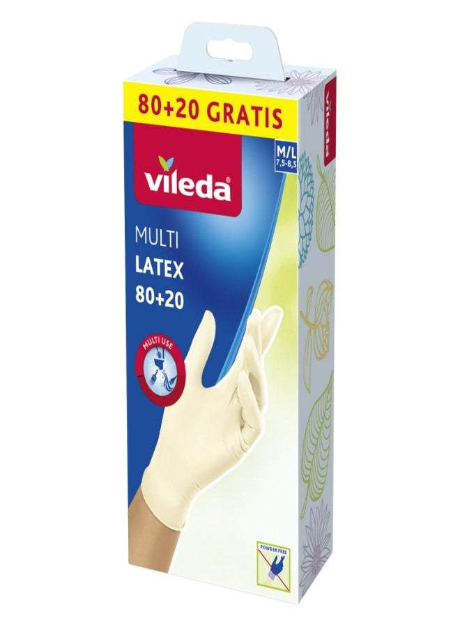 Vileda Latex Gloves 80+20 M/L Size  - Image 1