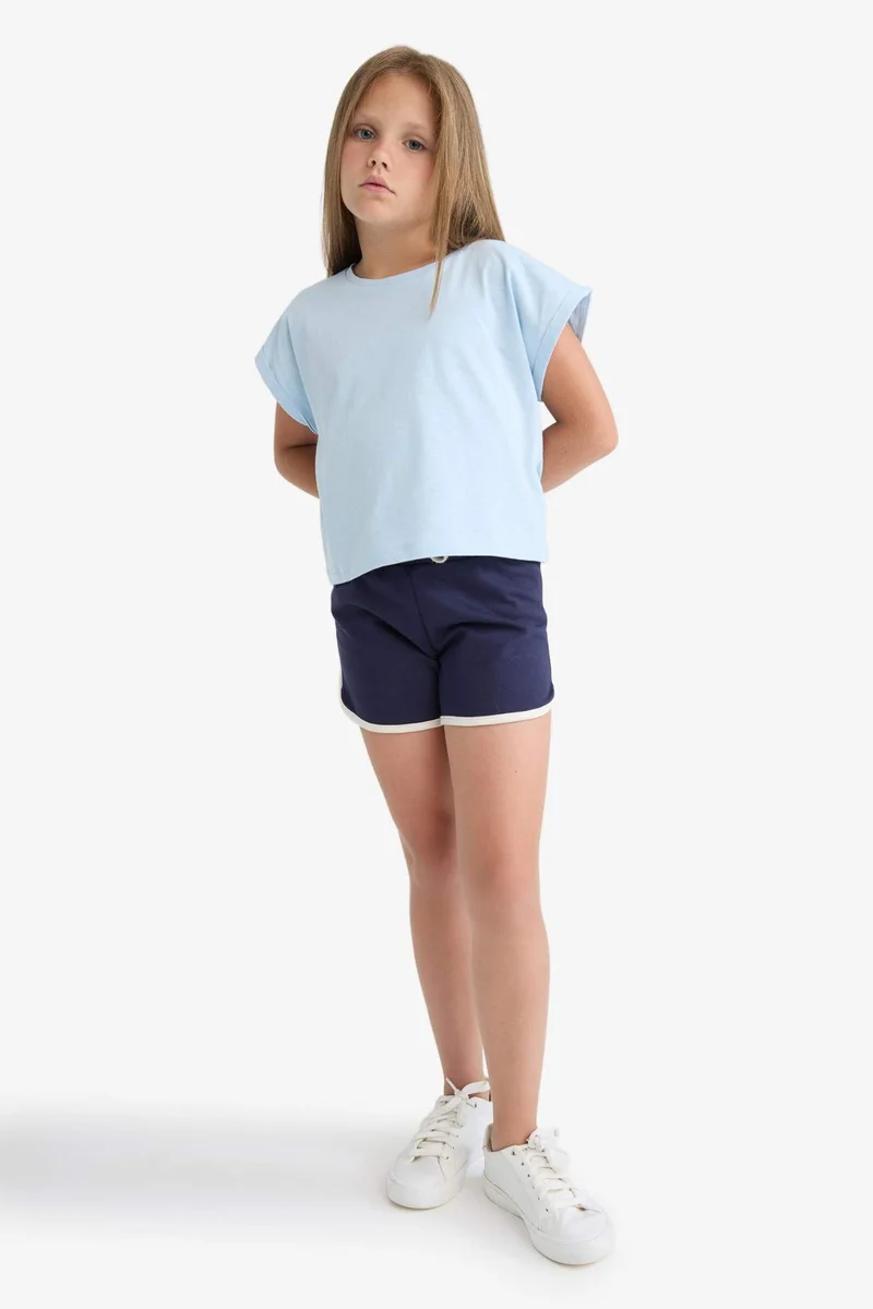 ديفاكتو Girl Elastic Waist Basic Shorts