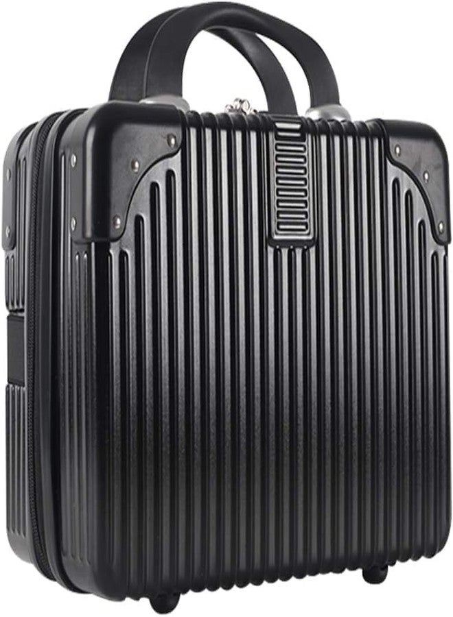 Dravizon Mini Suitcase, Makeup Case, Trunk Case, Carrying Bag, Cosmetics Box, Handbag, Cosmetics Holder, Suitcase, Waterproof, Large Capacity, Lightweight, 12 InchesFor Travel, Business Trips (Black) - Image 1