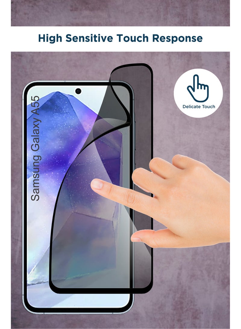 MUDISO For Samsung Galaxy A55 5G - Privacy Matte Ceramic Glass Screen Protector - Image 2