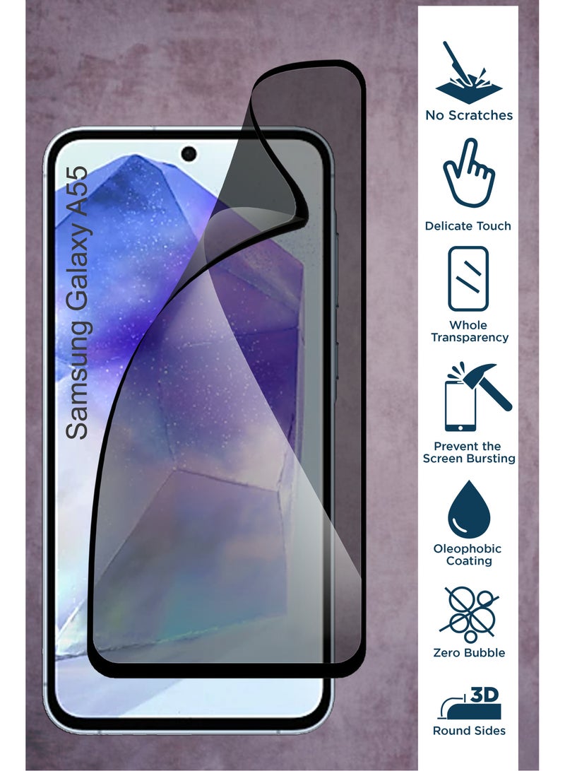 MUDISO For Samsung Galaxy A55 5G - Privacy Matte Ceramic Glass Screen Protector - Image 4