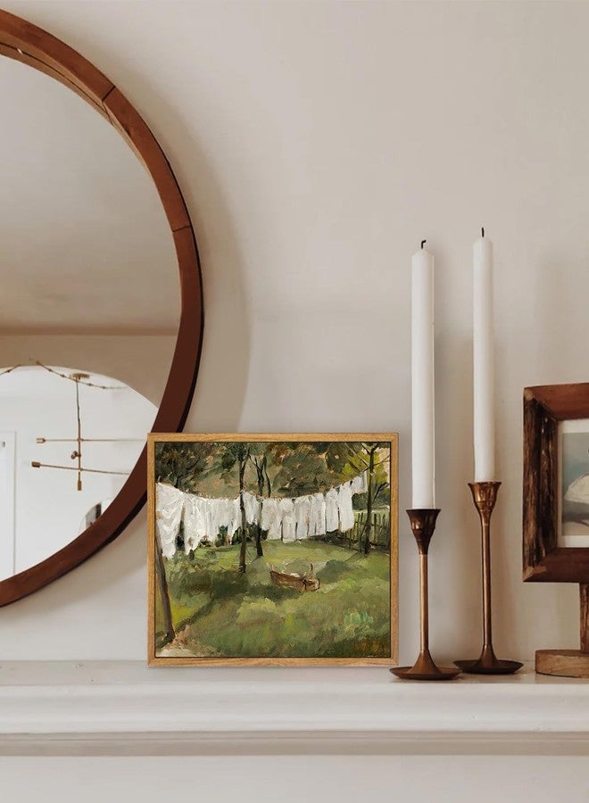 KBKBART Framed Canvas Wall Art Home Decor, Vintage Laundry Room Art Prints Wall Decor, Farmhouse Decor Canvas Oil Painting, Antique Country Landscape Wall Art Prints for Beroom Living Room Bathroom - Image 4