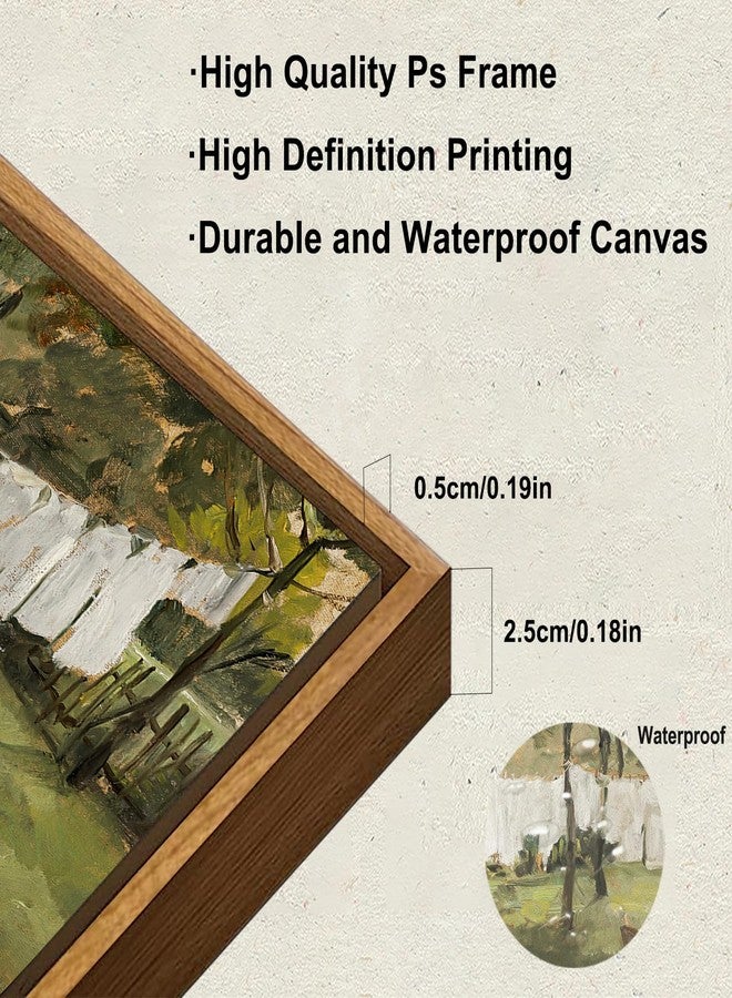 KBKBART Framed Canvas Wall Art Home Decor, Vintage Laundry Room Art Prints Wall Decor, Farmhouse Decor Canvas Oil Painting, Antique Country Landscape Wall Art Prints for Beroom Living Room Bathroom - Image 3