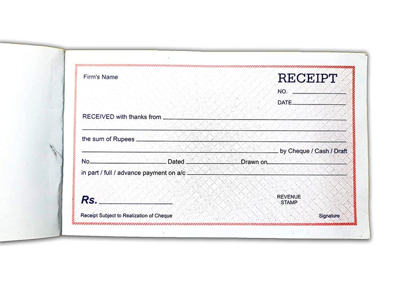 LRS Cash Receipt Book - 50 Sheets (Pack of 6) - Image 1