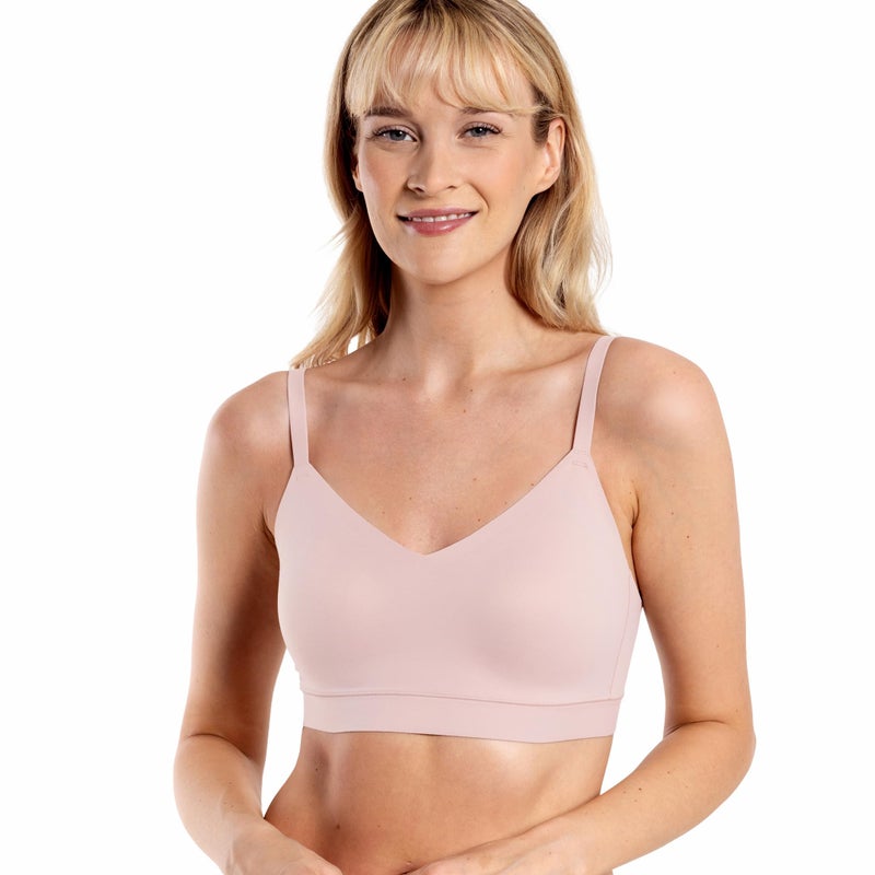 Floatley Cozy Adjustable Bra Comfort Wirefree Seamless Bra with Embedded Pad for Women Size L Crystal Pink - Image 1