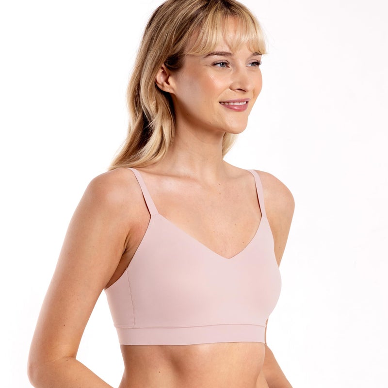 Floatley Cozy Adjustable Bra Comfort Wirefree Seamless Bra with Embedded Pad for Women Size L Crystal Pink - Image 2