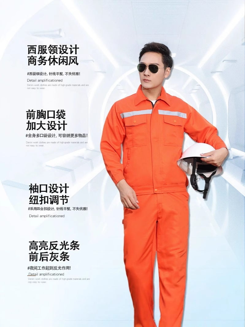 Pure Cotton Work Clothes Construction Site Wear-Resistant Engineering Auto Repair Suit Men'S Welding Suit Factory Workshop Labor Protection Clothing - Image 4