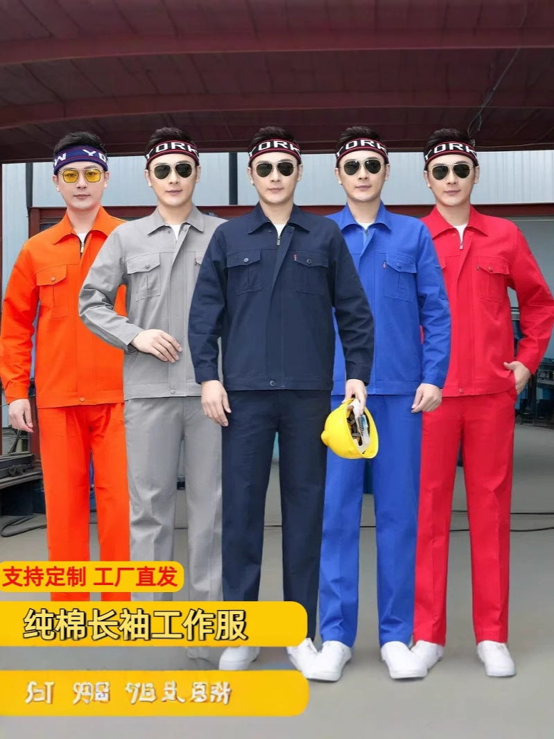Pure Cotton Work Clothes Construction Site Wear-Resistant Engineering Auto Repair Suit Men'S Welding Suit Factory Workshop Labor Protection Clothing - Image 2
