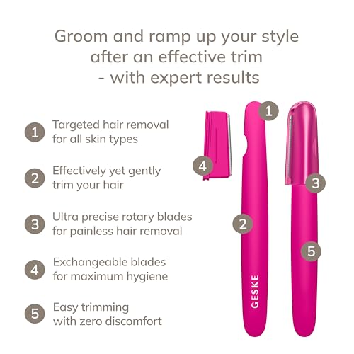 GESKE Precision Trimmer | 4 in 1 | Painless, Hygienic Hair Remover | Precise Hair Trimmer Tool | Face & Body | Men & Women | Grooming Device | Hypoallergenic, Easy-to-exchange Blades | All Skin Types - Image 2