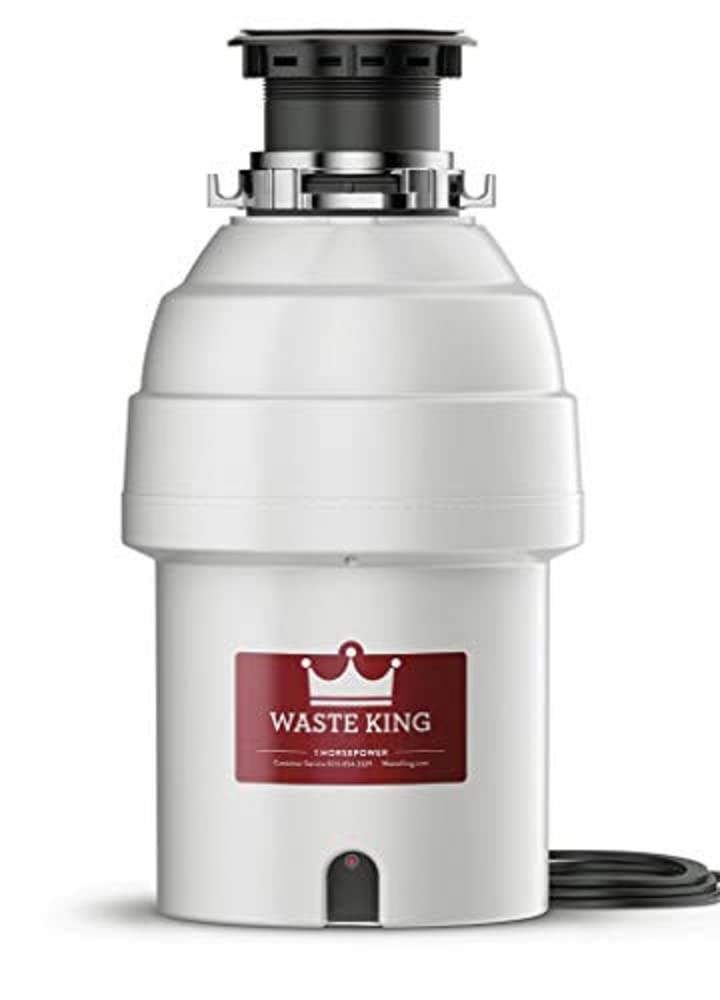 Waste King 1 HP Garbage Disposal with Power Cord, Food Waste Disposer for Kitchen Sink, L-8000 - Image 1