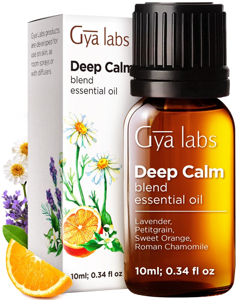 Gya Labs Deep Calm Essential Oil Blend for Relaxation Emotional Balance 034 fl oz Calm Aromatherapy Oils for Diffusers Humidifiers Aromatherapy Suitable for Work Home or Personal Use