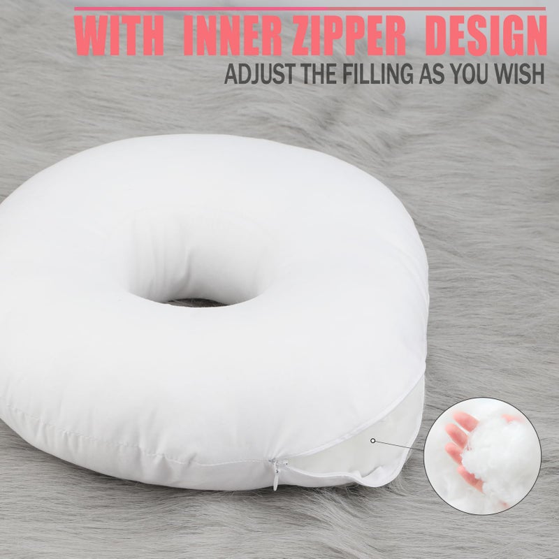 BNRendles Satin Ear Piercing Pillow Removable Cover Luxury Cnh Pillow with Ear Holes for Ear Pain Side Sleepers Washable Large Donut Pillows Head Neck Support Turquoise - Image 5