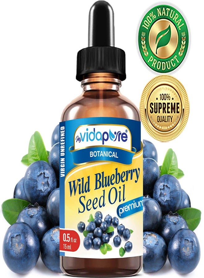 MYVIDAPURE WILD BLUEBERRY SEED OIL 100% Pure Unrefined Virgin Cold Pressed. Moisturizer for Face, Skin, Hair, Nails, Scars, Anti Aging 0.5 Fl.oz.- 15 ml. - Image 2