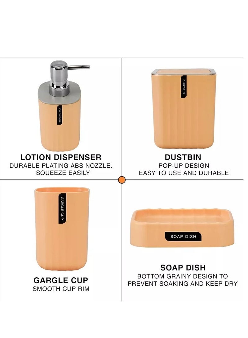 4-Piece Bathroom Accessories Set-Yellow