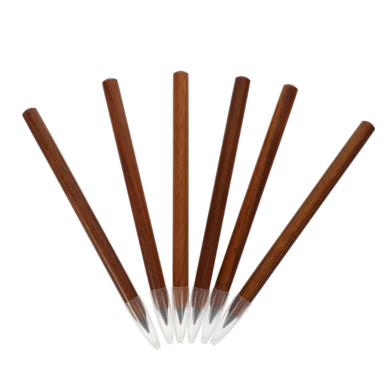 6 Pcs Wood Inkless Reusable Eternal Pencils For Drawing School And Art Use No Sharpening - Image 2
