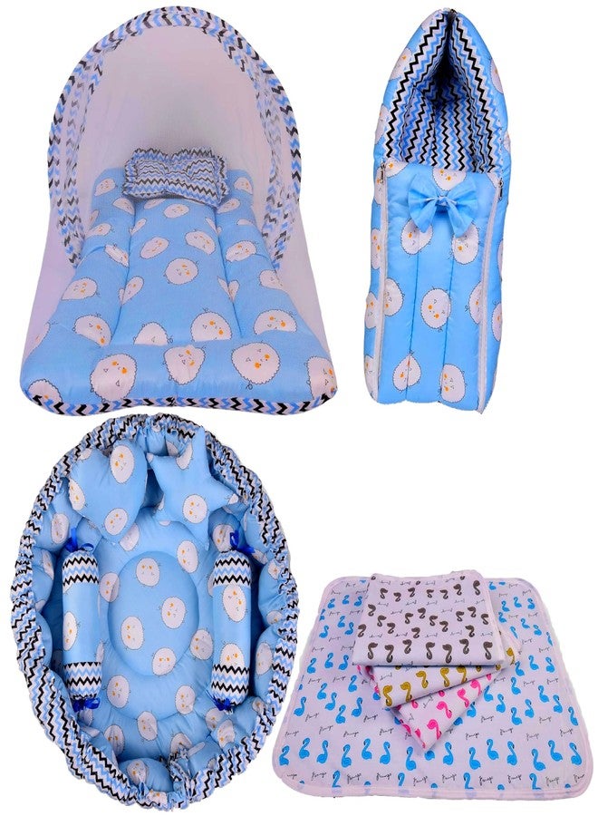 Kwitchy Baby Beds Combo Pack of Infants Bedding Gift Pack Set for Baby Boys and Baby Girls (4PCS Set) (Blue, 0-6 Months) - Image 1