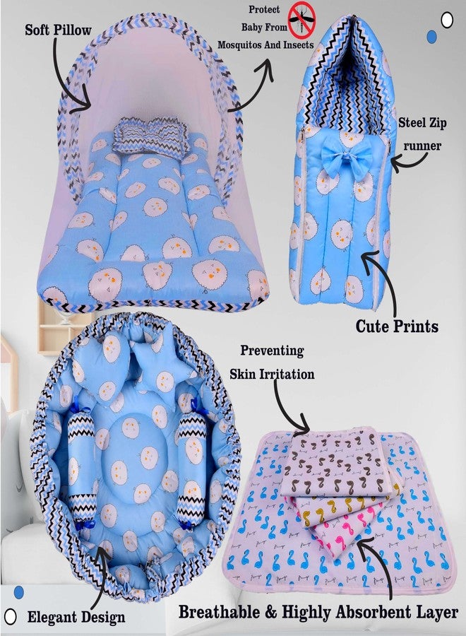 Kwitchy Baby Beds Combo Pack of Infants Bedding Gift Pack Set for Baby Boys and Baby Girls (4PCS Set) (Blue, 0-6 Months) - Image 2