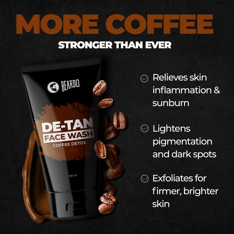 Beardo De-tan Har Roz Kit For Men (Set of 3) | Detan Face Wash & Detan Scrub & Detan Body Wash with Powerful Coffee Extract for Tan Removal | Hydrates & Exfoliates Men's Skin for Oil Control - Image 5