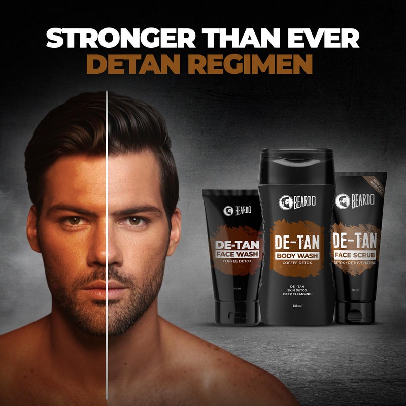 Beardo De-tan Har Roz Kit For Men (Set of 3) | Detan Face Wash & Detan Scrub & Detan Body Wash with Powerful Coffee Extract for Tan Removal | Hydrates & Exfoliates Men's Skin for Oil Control - Image 4
