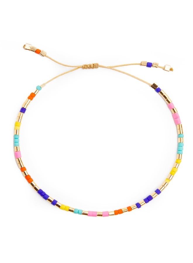 NAZ COLLECTION - Dainty Seed Bead Bracelet, Handmade Multicolor Bohemian Stackable Beaded Bracelets, Colorful Beach Surfer Boho Bracelets, Adjustable Charm String, Summer Jewelry for Women & Girls, - Image 1