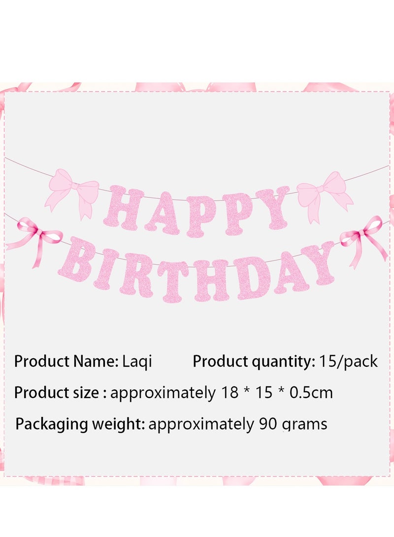 Pink Bow Balloon Birthday Party Decoration Set – 84 Pieces