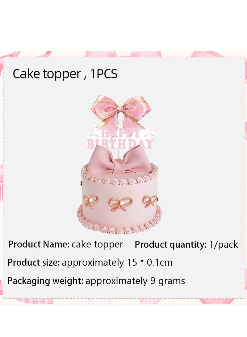 Pink Bow Balloon Birthday Party Decoration Set – 84 Pieces