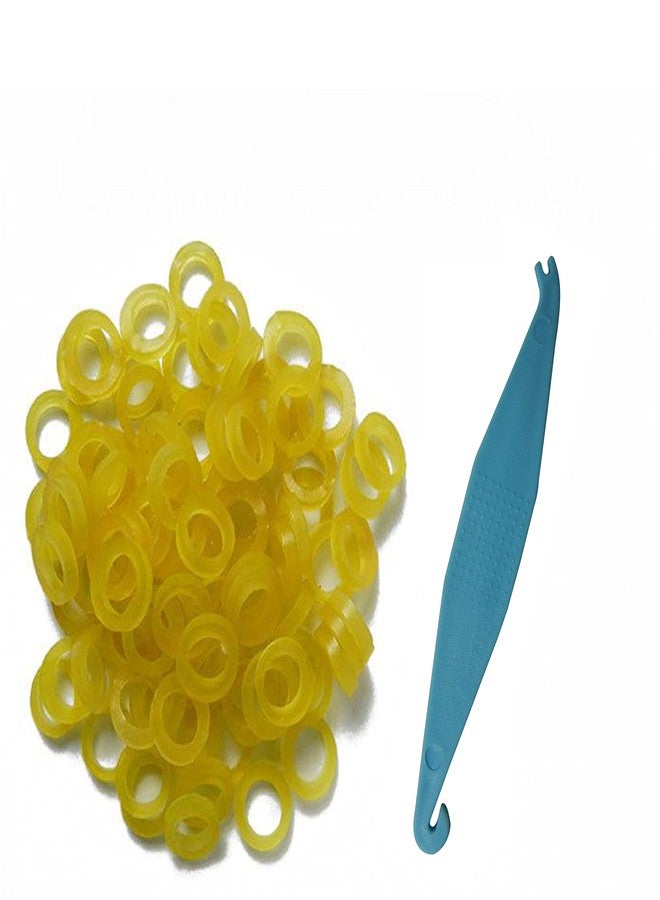 Dentosmile Orthodontic Extraoral Latex Elastics | Dental elastics| Tooth Colours Pack of 100 Pcs + Free Placer for Braces - Image 1