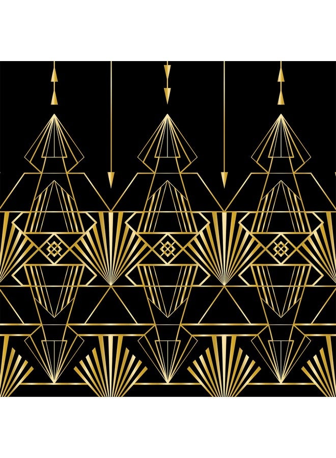 Beistle 2-Count Great 1920s Tablecover, Art Deco Decor & Table Decorations for Party, Hollywood Decor, Plastic Black & Gold Plastic Cover, 54" x 108" - Image 3